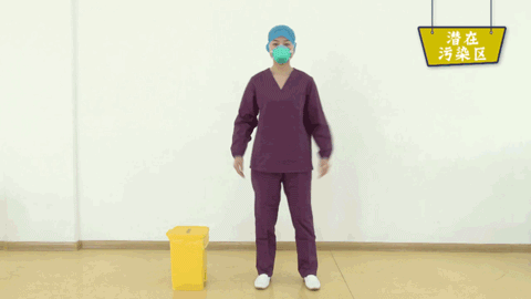 Correct process of taking off disposable protective clothing